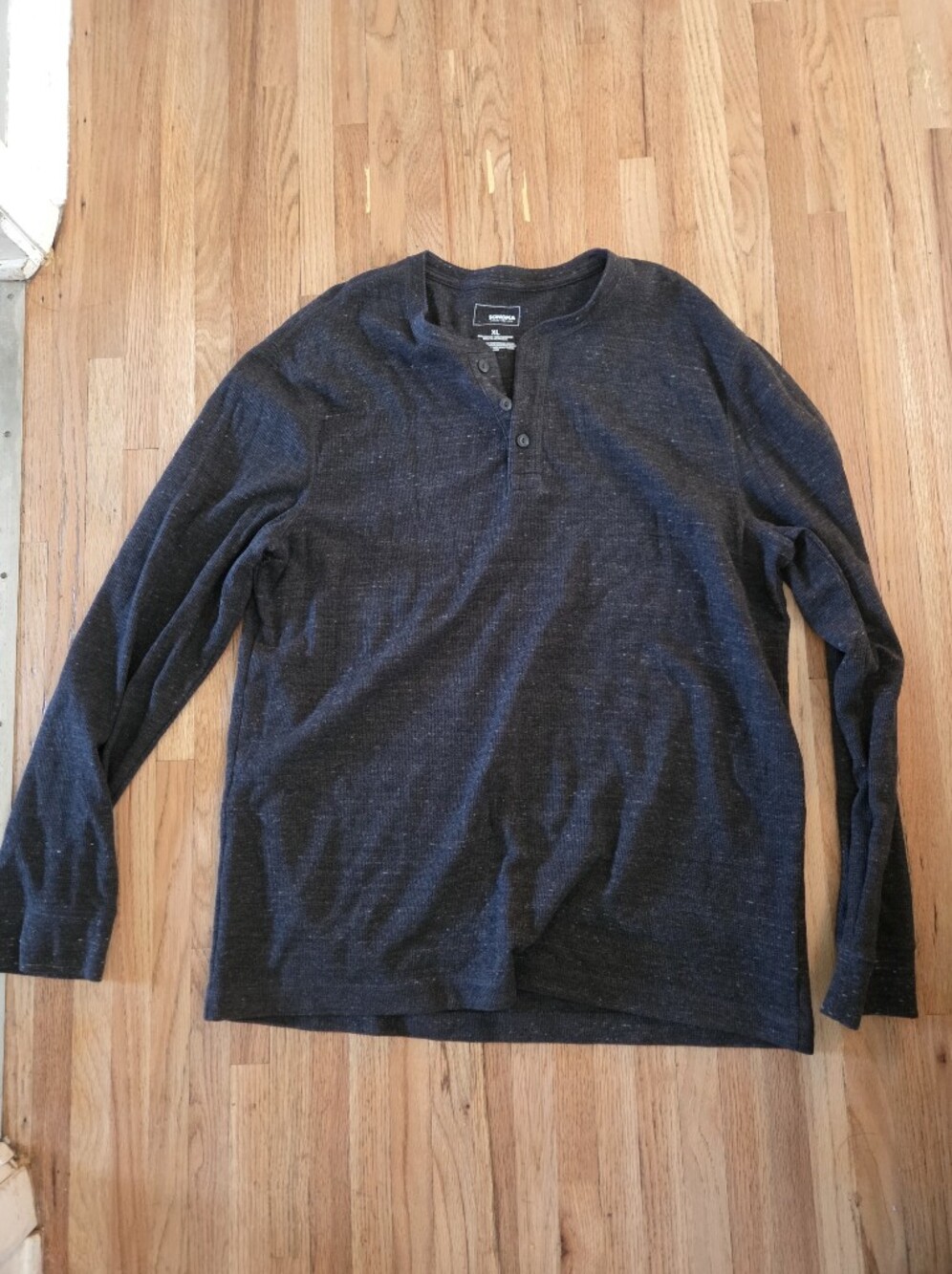 Sonoma Dark Heather Gray Long-Sleeve Henley